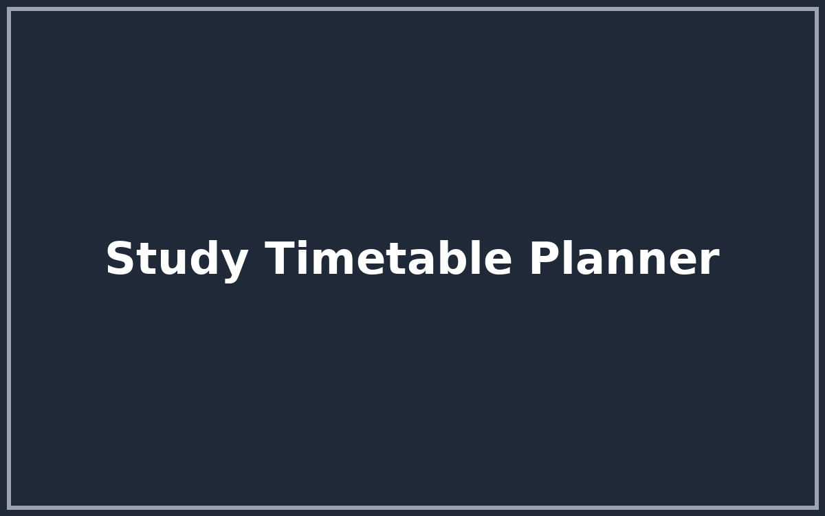 Study Timetable Planner (Exam Edition) — printable PDF, Google Sheets & Excel formats included for easy use — designed for students, teachers, parents and busy professionals